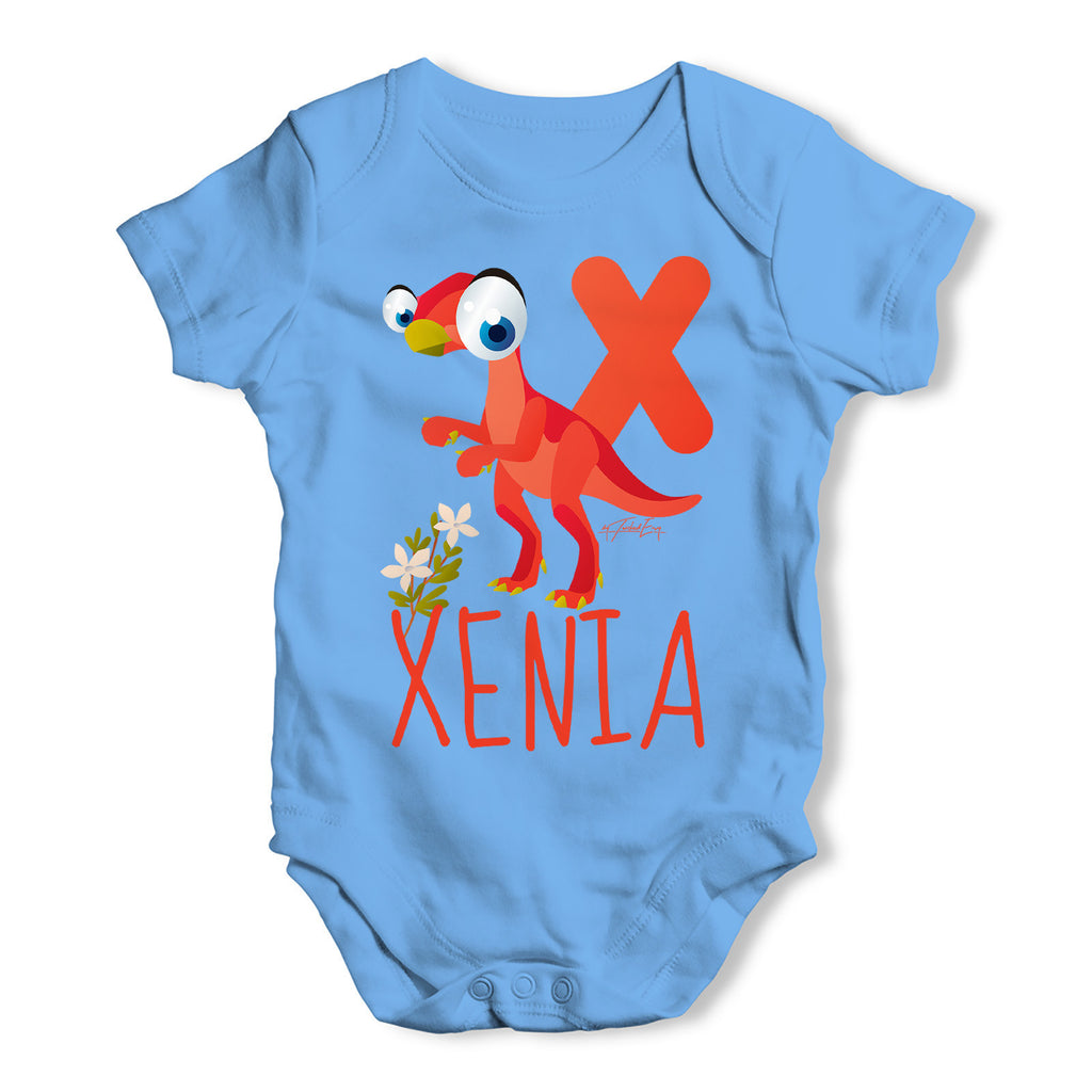 Personalised Dinosaur Letter X Funny One-piece Infant Baby Bodysuits Babygrows Onesie