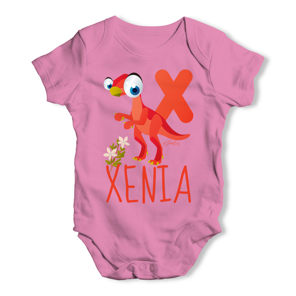 Personalised Dinosaur Letter X Funny One-piece Infant Baby Bodysuits Babygrows Onesie