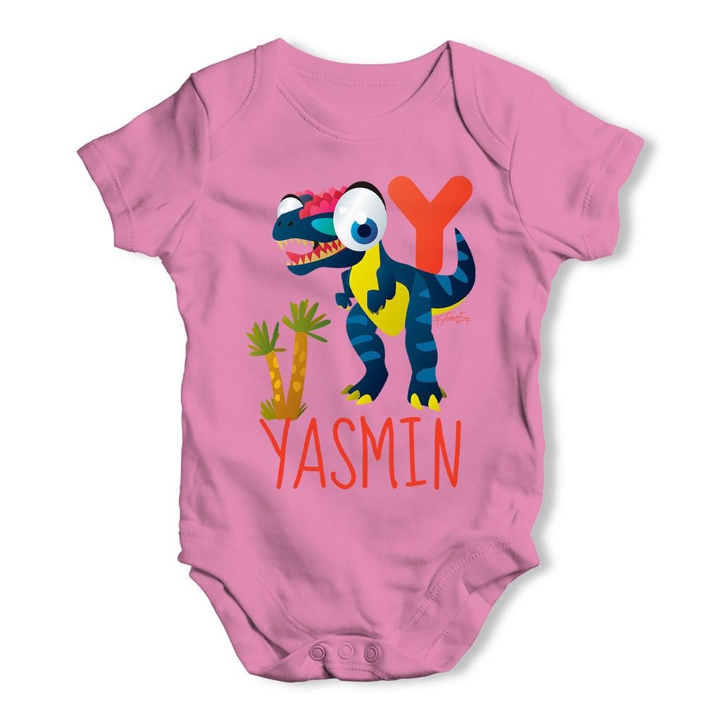 Personalised Dinosaur Letter Y Funny One-piece Infant Baby Bodysuits Babygrows Onesie