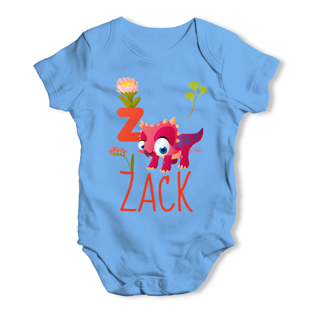 Personalised Dinosaur Letter Z Funny One-piece Infant Baby Bodysuits Babygrows Onesie