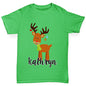 Personalised Cartoon Reindeer Boy's T-Shirt