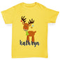 Personalised Cartoon Reindeer Boy's T-Shirt