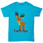 Personalised Cartoon Reindeer Girl's T-Shirt 