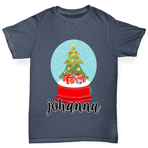 Personalised Christmas Snow Globe Boy's T-Shirt