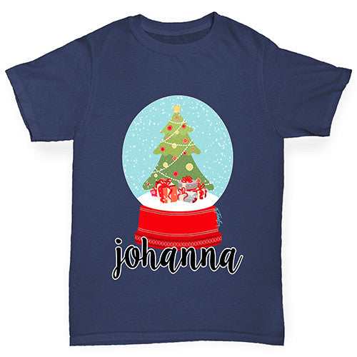 Personalised Christmas Snow Globe Boy's T-Shirt