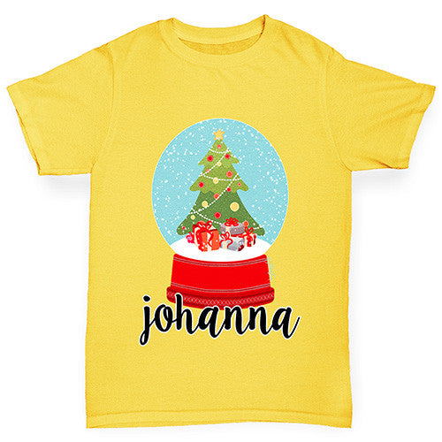 Personalised Christmas Snow Globe Boy's T-Shirt