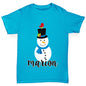 Personalised Cartoon Snowman Girl's T-Shirt 