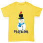 Personalised Cartoon Snowman Girl's T-Shirt 