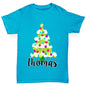 Personalised Cartoon Christmas Tree Boy's T-Shirt