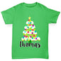 Personalised Cartoon Christmas Tree Boy's T-Shirt