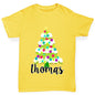 Personalised Cartoon Christmas Tree Boy's T-Shirt