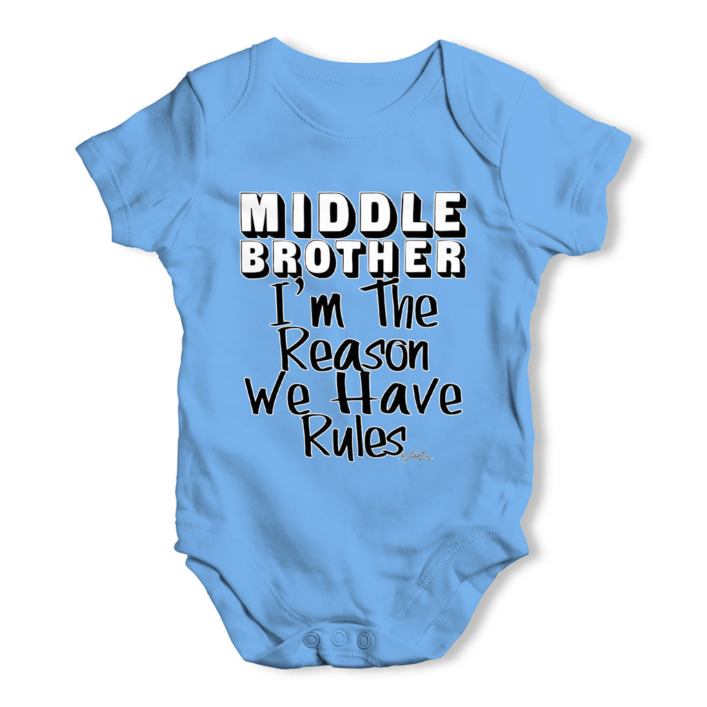 Middle Brother Rules Baby Grow Bodysuit