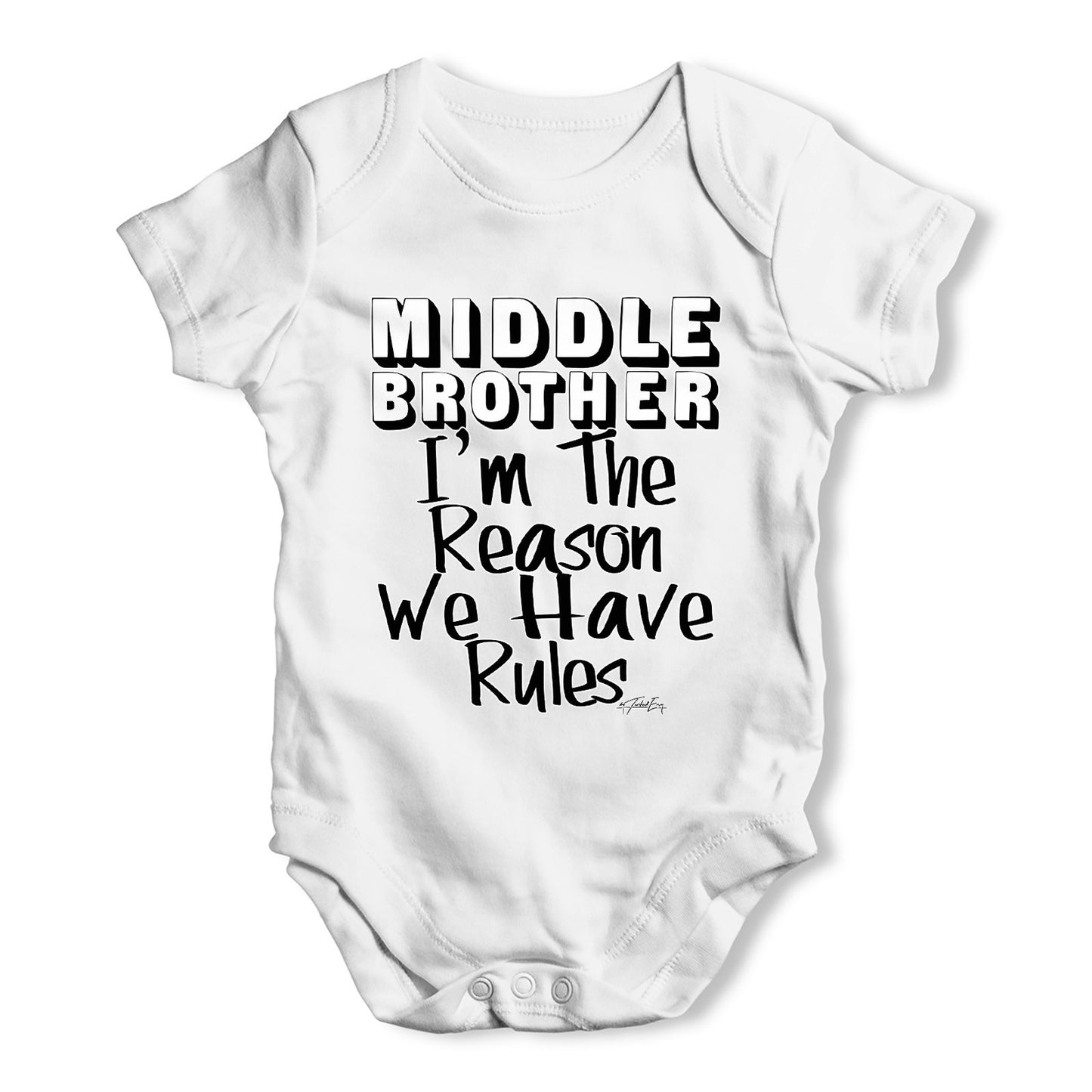 Middle Brother Rules Baby Grow Bodysuit