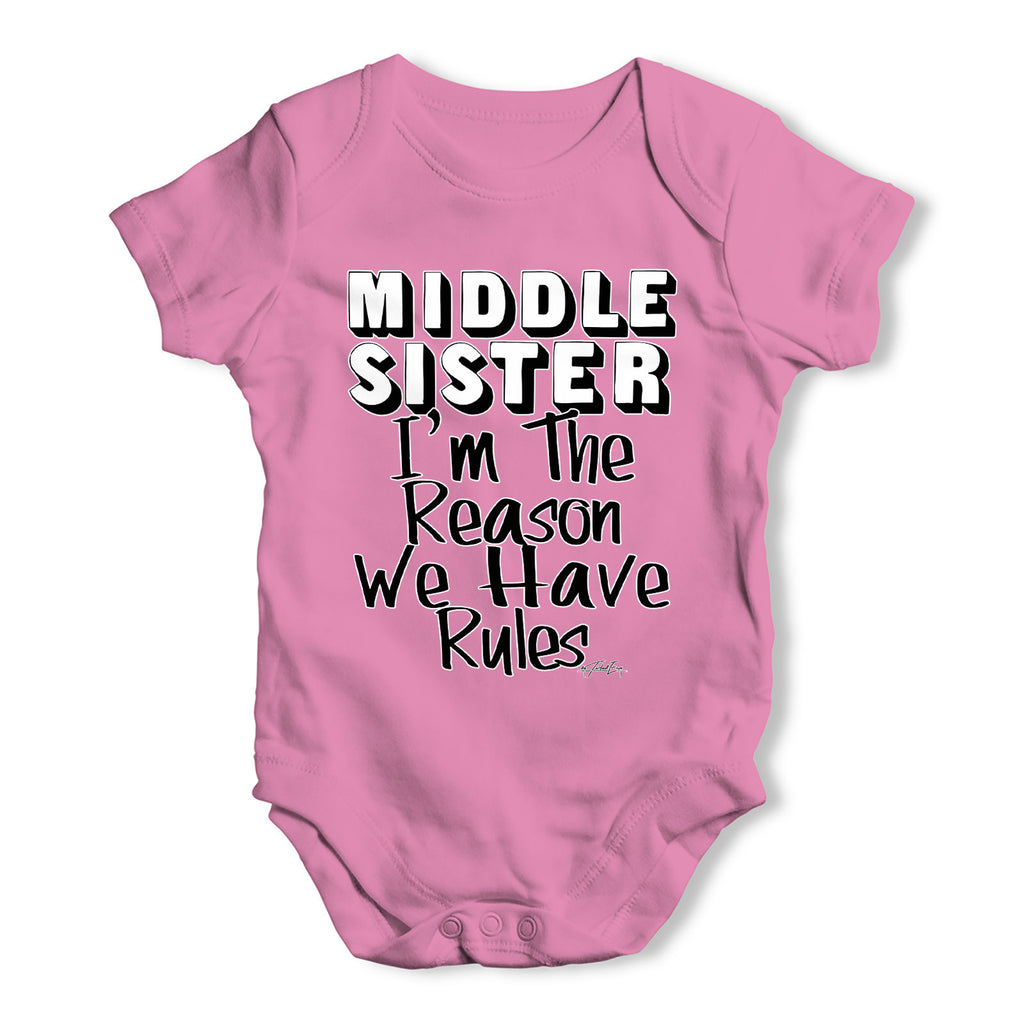 Middle Sister Rules Baby Grow Bodysuit