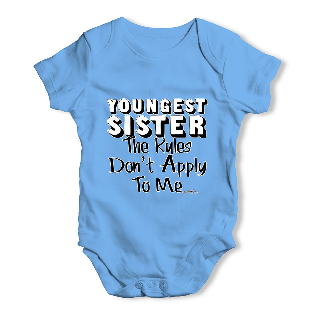 Youngest Sister Rules Baby Grow Bodysuit