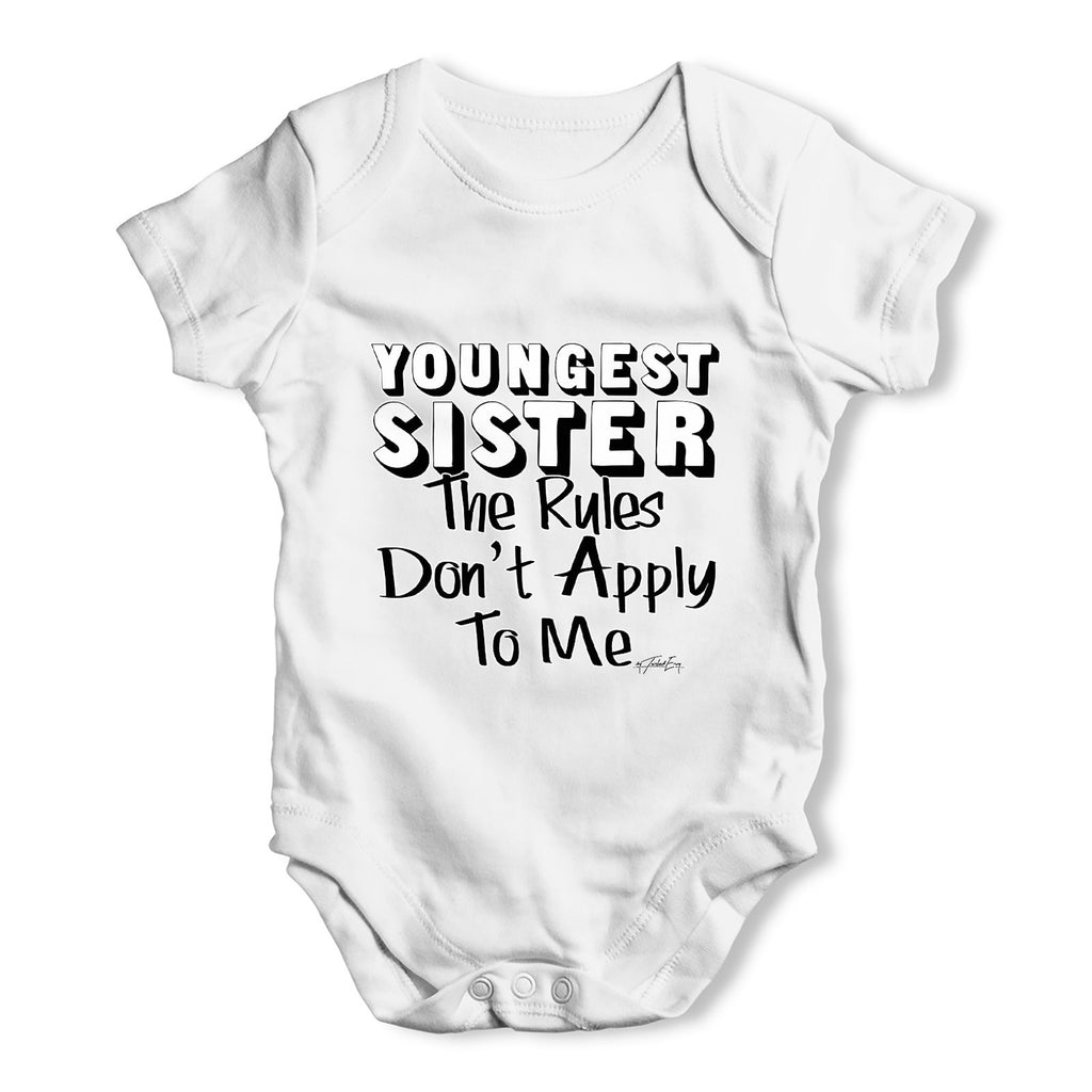 Youngest Sister Rules Baby Grow Bodysuit