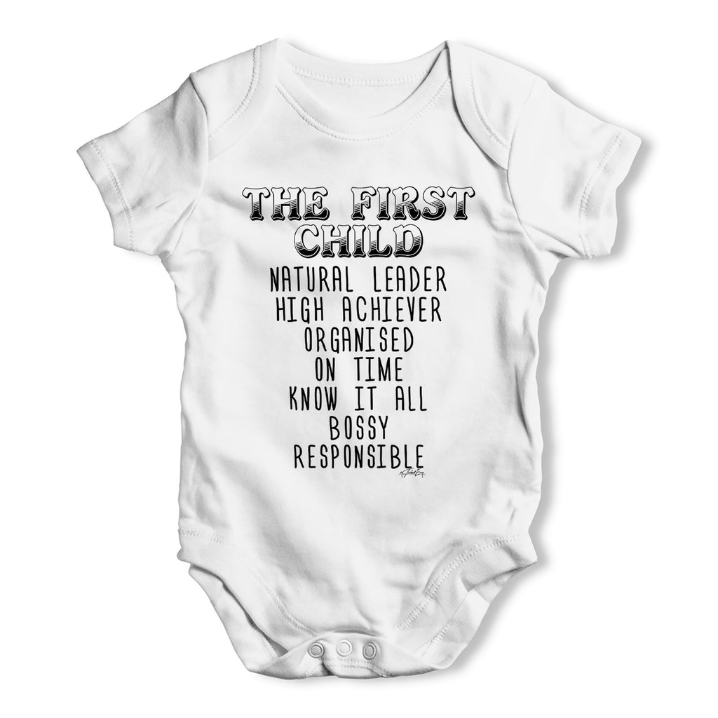 The First Child Attributes Baby Grow Bodysuit