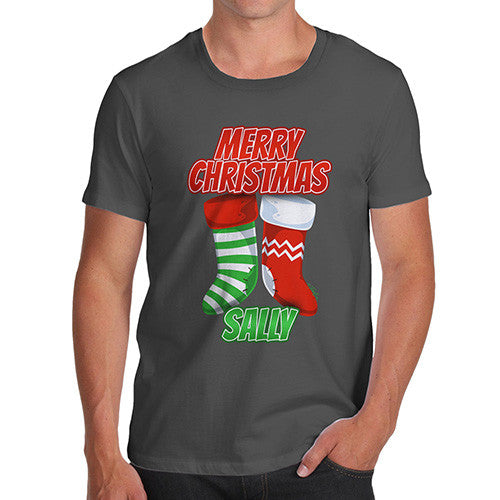 Personalised Merry Christmas Stockings Men's T-Shirt