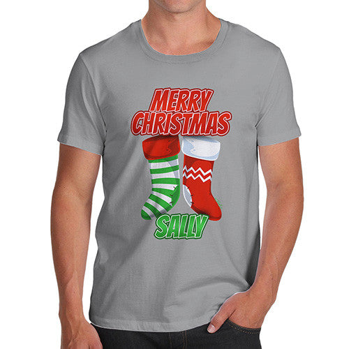 Personalised Merry Christmas Stockings Men's T-Shirt