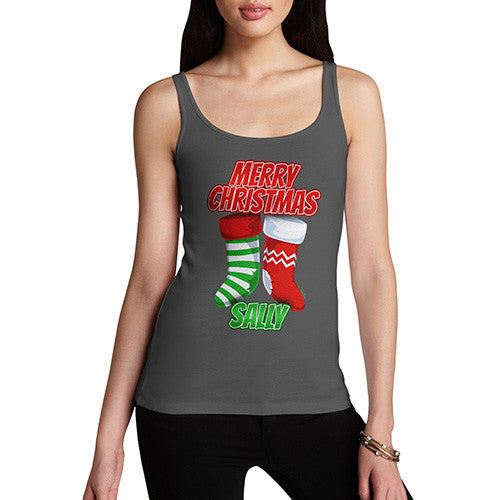 Personalised Merry Christmas Stockings Women's Tank Top