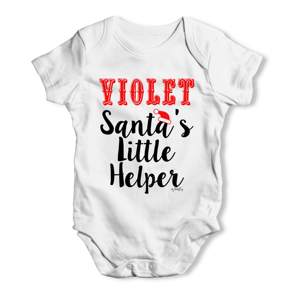 Personalised Santa's Little Helper Baby Grow Bodysuit