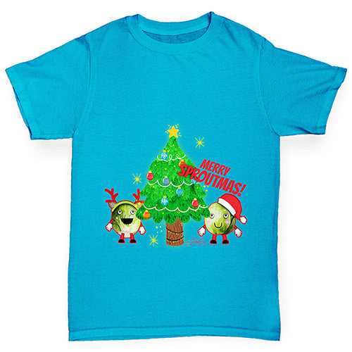 Merry Sproutmas Christmas Tree Boy's T-Shirt