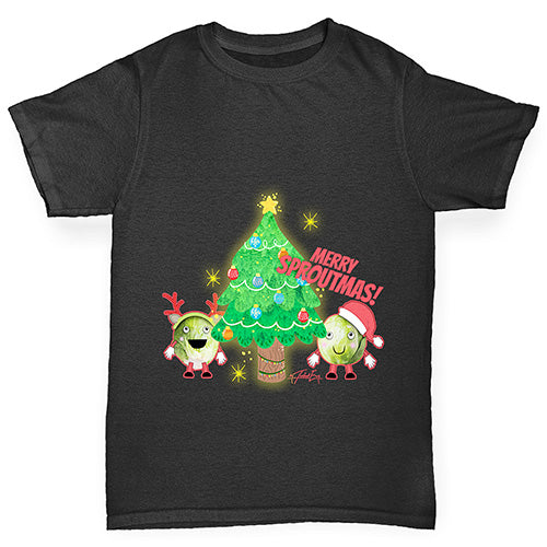 Merry Sproutmas Christmas Tree Boy's T-Shirt