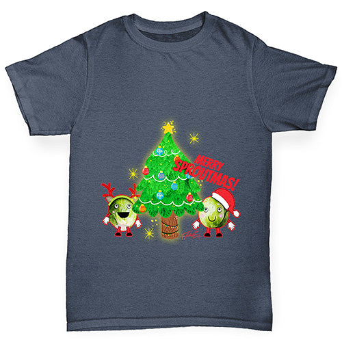 Merry Sproutmas Christmas Tree Boy's T-Shirt