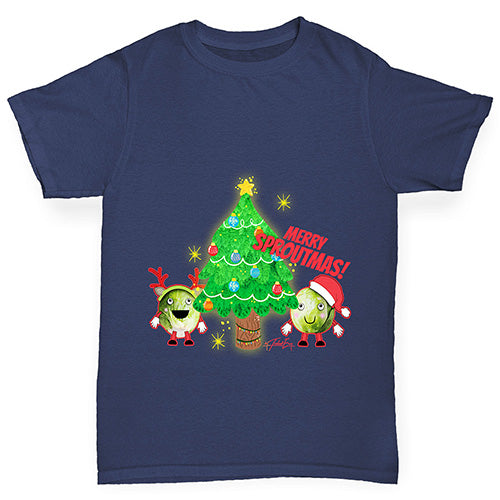 Merry Sproutmas Christmas Tree Boy's T-Shirt