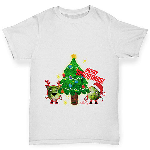 Merry Sproutmas Christmas Tree Boy's T-Shirt