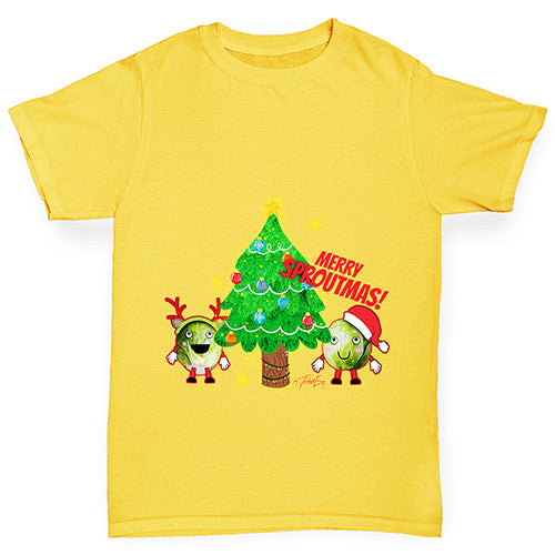 Merry Sproutmas Christmas Tree Boy's T-Shirt