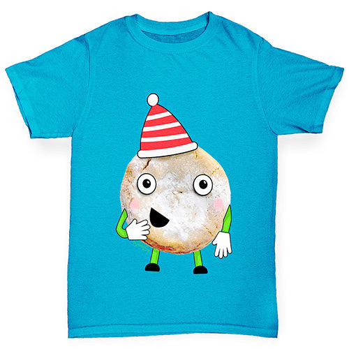 Cartoon Christmas Mince Pie Boy's T-Shirt