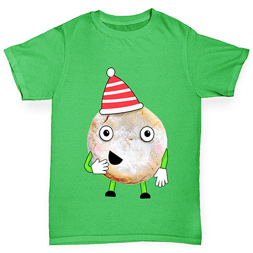 Cartoon Christmas Mince Pie Boy's T-Shirt