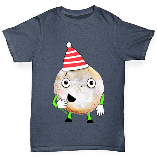 Cartoon Christmas Mince Pie Boy's T-Shirt