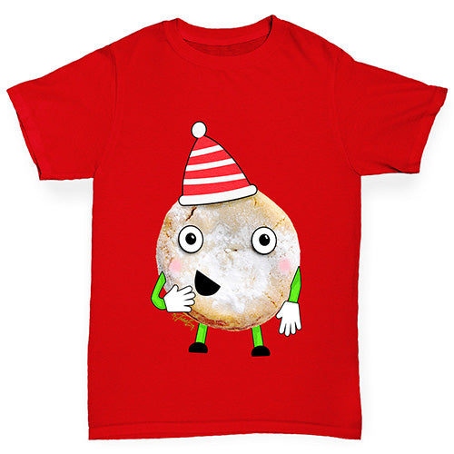 Cartoon Christmas Mince Pie Boy's T-Shirt