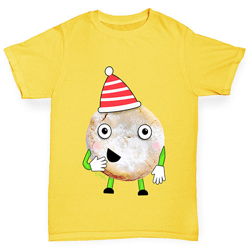 Cartoon Christmas Mince Pie Boy's T-Shirt