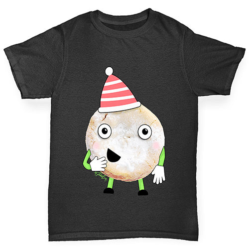 Cartoon Christmas Mince Pie Girl's T-Shirt 