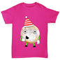 Cartoon Christmas Mince Pie Girl's T-Shirt 