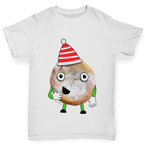 Cartoon Christmas Mince Pie Girl's T-Shirt 