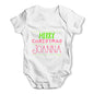 Personalised Merry Christmas Candy Stripes Baby Unisex Baby Grow Bodysuit