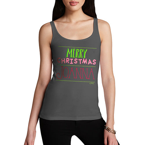 Personalised Merry Christmas Candy Stripes Women's Tank Top