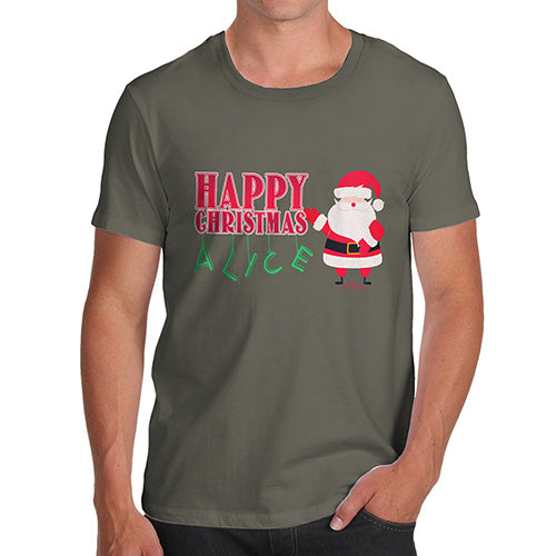 Personalised Happy Christmas Santa Claus Men's T-Shirt