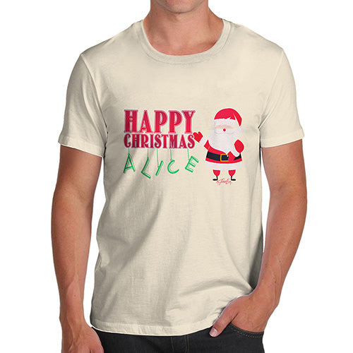 Personalised Happy Christmas Santa Claus Men's T-Shirt