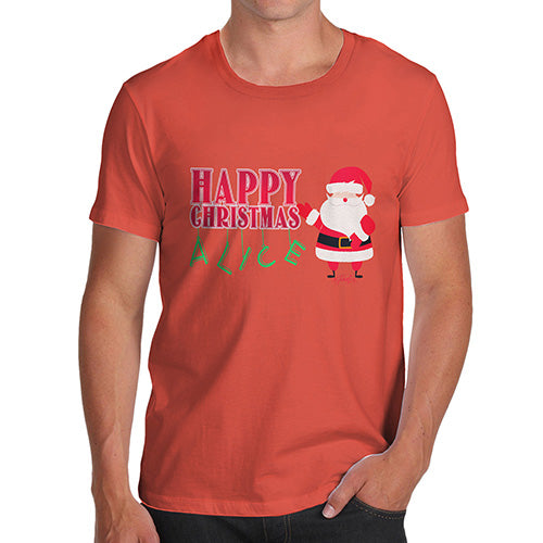 Personalised Happy Christmas Santa Claus Men's T-Shirt