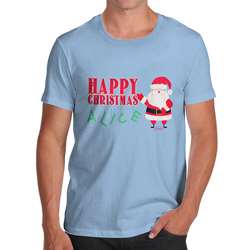 Personalised Happy Christmas Santa Claus Men's T-Shirt