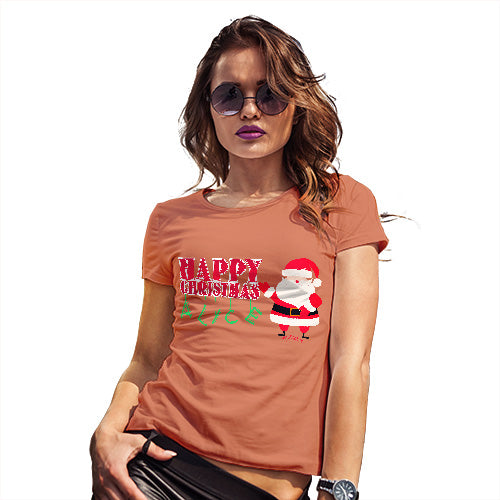 Personalised Happy Christmas Santa Claus Women's T-Shirt 