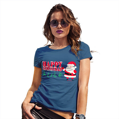 Personalised Happy Christmas Santa Claus Women's T-Shirt 