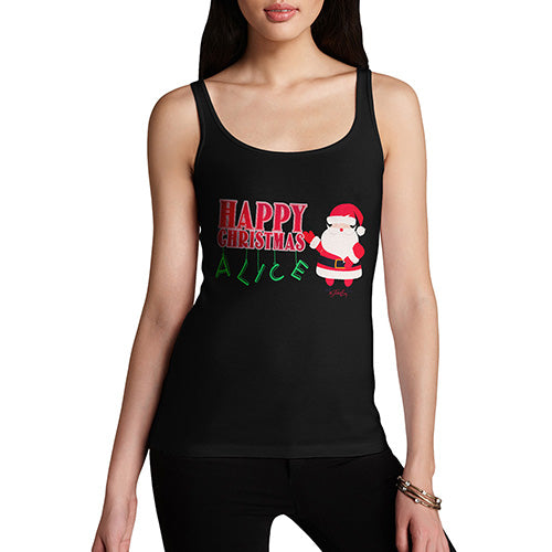 Personalised Happy Christmas Santa Claus Women's Tank Top