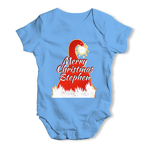 Personalised Merry Christmas Santa Hat Baby Unisex Baby Grow Bodysuit