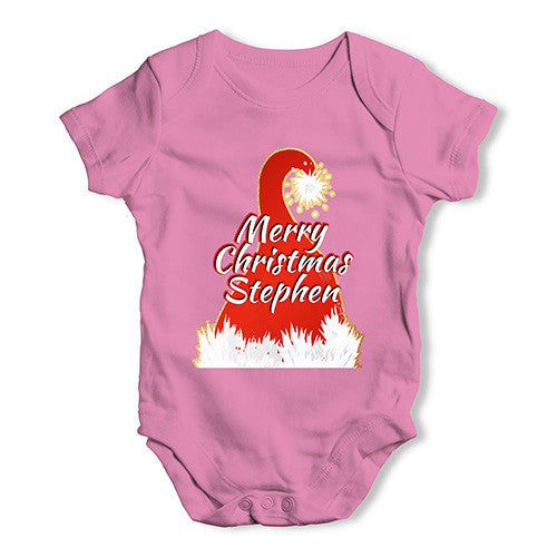 Personalised Merry Christmas Santa Hat Baby Unisex Baby Grow Bodysuit